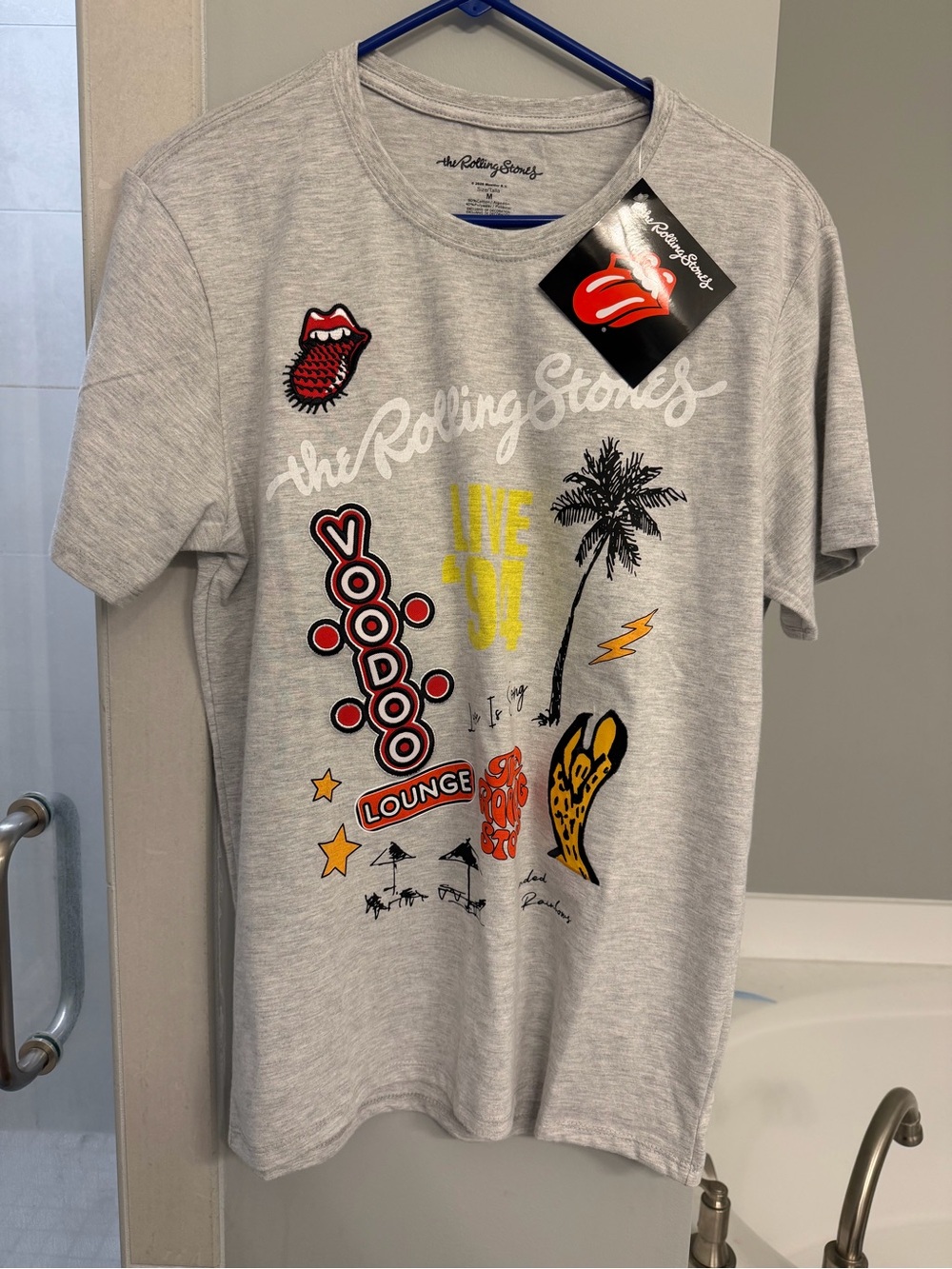the Rolling Stones Gray Graphic Tee with Red, Yellow & Black Accents